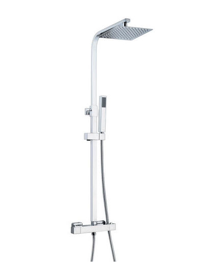 Pure Square Thermostatic Shower - Chrome